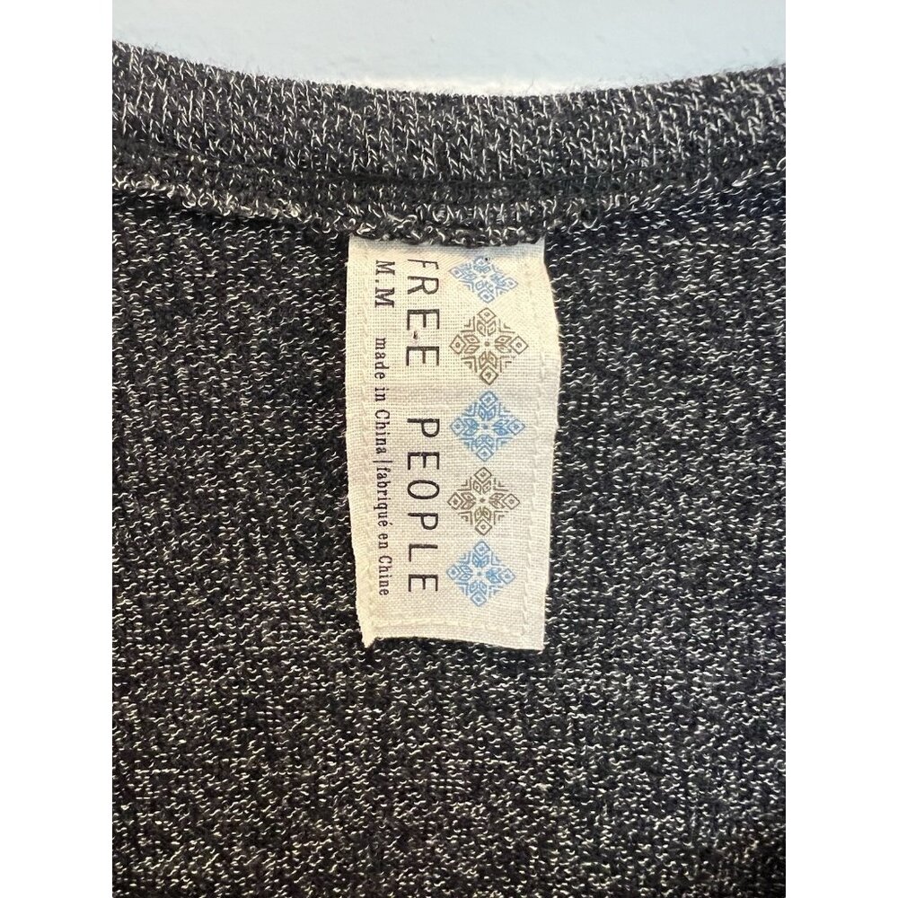 Free People Women Dress Tunic Medium Gray Boho Stretch Embroidery Wool Blend - Picture 3 of 11